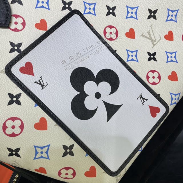 lv新款包包 路易威登2021早春新款購物袋 紅心印花Neverfull中號手袋 M57462  ydh3858